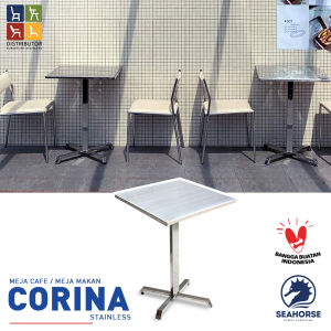 Seahorse Corina - Meja Café | Meja Outdoor - Stainless Steel