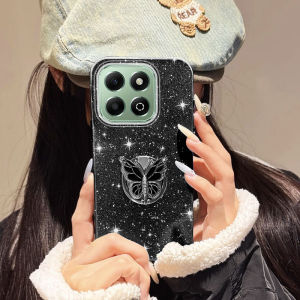 YBD Butterfly Ring Phone Case For Huawei Honor X6S X8C X8B X8 5G X6A X6B X6 Honor 70 Lite Flash Powder IMD Soft Shell