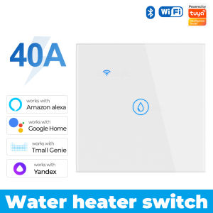 40A Tuya Smart Wifi Water Heater Boiler Touch Switch Air Conditioner Light Timing EU Us zil Wall App For Alexa Home
