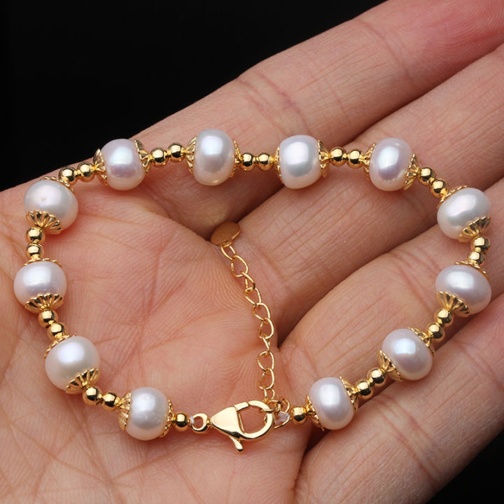 Real Freshwater Round Pearl Bracelet For Women Natural Pearl Bracelet  Jewelry Girl Daughter Birthday Gift Lazada PH