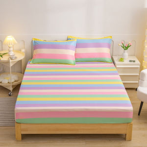 SUNLIGHT HOME Simple Plaid BedsheetBreathable Bed SheetComfortable Mattress Cover