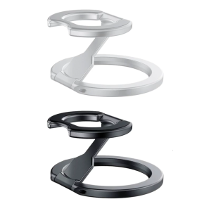 Magnetic Rotating Phone Stand with Foldable Double Hoop Holder and Antislip Base for Tabletop Use