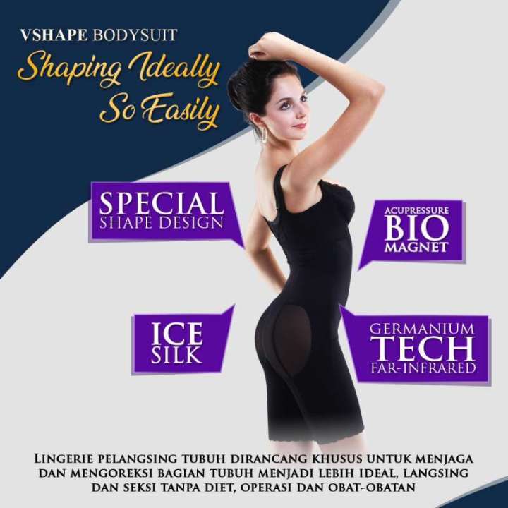 GOGOMALL VSHAPE BODYSUIT - LINGERIE PELANGSING TUBUH TANPA DIET