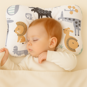 Wellips Organic Air Mesh Baby Crayon Pillow – Newborn Head Shaping Pillow Breathable 3D Air Mesh Adjustable Support Whole-Washable Infant Anti-Flat Head Cushion