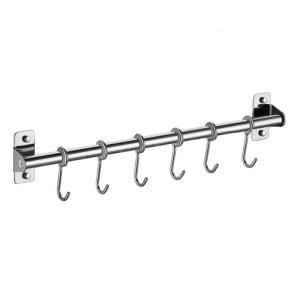 Metal Coat Hook Space Saving Storage Rack with Removable Hook Wall Mounted Stainless Steels Hanging Kitchen Rail