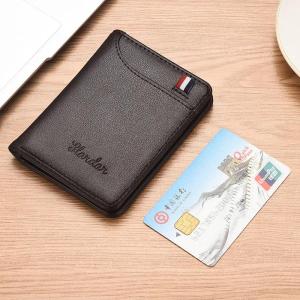 Ultra-thin Small Mens Wallet Vertical Drivers License Mini Student Coin Purse For Male Credit Card Holder Bag