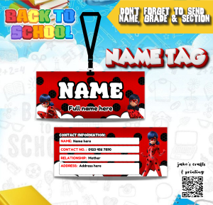 Personalized Name Tag with Your Favorite Character - Perfect for School Girls Designs No Lace