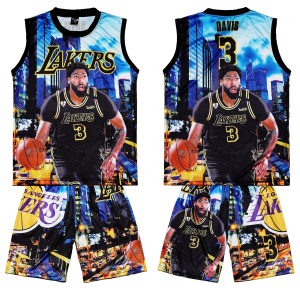 New Fashion Printed Basketball Shorts Set for Boys (6–12 Years Old)