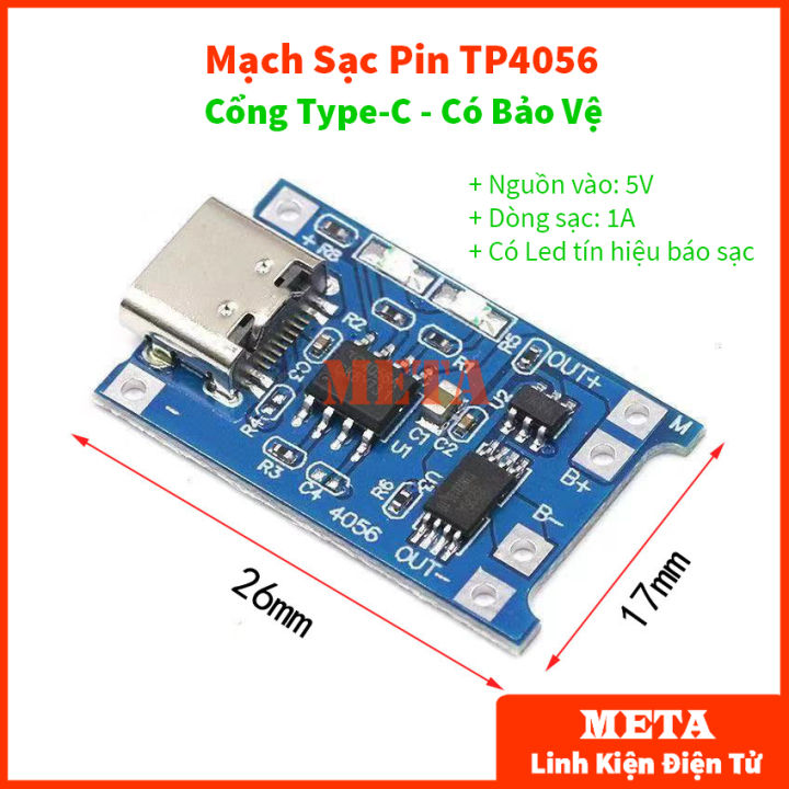 Mạch Sạc Pin TP4056 Cổng TYPE-C USB Có bảo vệ - Mạch Sạc Pin Lithium ...