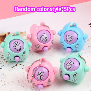 5Pcs Mini Device Fair Finger-guessing Game Rock Paper Scissors Toy Round Egg Key Chain Pendant Gift Lootbag Filler / Paninda