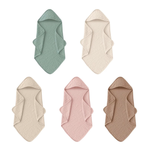 Hooded Baby Bath Towel 30x30inch Cotton Wrap Cloth Soft Absorbent Wearable Poncho for Newborns Infants