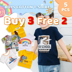 Buy3 Free2 BabyZoom Baby Boy Cotton T Shirts 5pcs Blouse Pajama Shirt Kids Boys Clothes Top Short Sleeve baby boy outfit dress for baby boy OOTD Cotton T-shirt Comfortable Soft 0-6Y COD T-shirt for kids/Teen/Boy tops for boy Printed T shirt Random design
