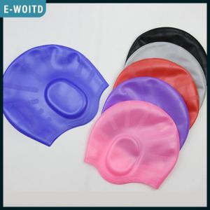 E-WOITD Adults High Elastic Swimming Caps Men Women Waterproof Swimming Pool Cap Protect Ears Long Hair Large Silicone Diving Hat