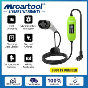MRCARTOOL S300 Bộ sạc EV 220V di động 35KW 16A Sạc nhanh HD Hiển thị dữ liệu sạc Loại 2 Bộ sạc EV cho xe điện và xe hybrid xăng-điện