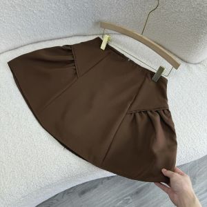 Chân váy A bigsize nữ dáng bồng khóa kéo sau cách điệu nhún phồng có lót trong chất vải tây đứng form - CV401