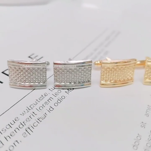 1 Cặp Khuy măng sét sọc chạm khắc dịch vụ đám cưới nam Khuy măng sét áo mũ vén thời trang liên kết cho lễ tân tiệc cưới