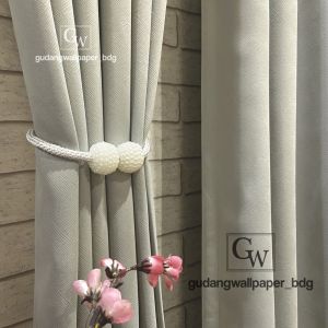 Gorden Gordyn Hotel Blackout Minimalis Abstrak Bertekstur Warna Abu Pastel Rustic