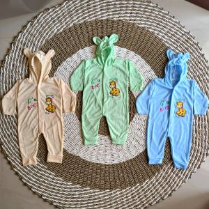 3Pcs Romper Bayi/Jumpsuit Polos/Baju Jumper Lengan Panjang/Baju Kodok Bayi 0-4 bulan