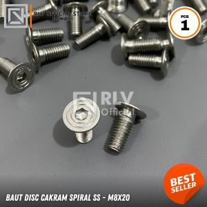 Baut disc cakram piringan chrome drat 12 model spiral stenlis Universal