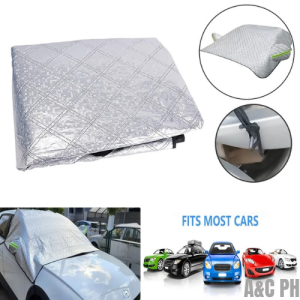 Car Sunshade Snow Cover Front Windshield Half -car Cover Thick Cotton Cream Anti -frost Rainproof Protector Car Accessories