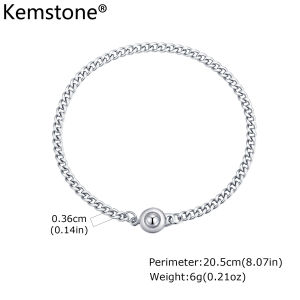Kemstone Stainless Steel Mesh Chain Bracelet 3.6/5/7mm Width Snap Closure Mens Fashion Jewelry Gift