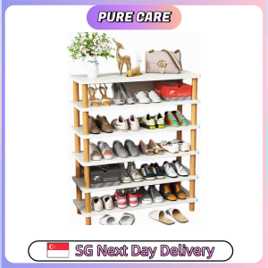 【Pure Care】 Minimalist Wood Shoe Shelf 6/7 Tier Shoes Rack