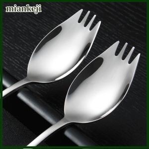 miankeji 304 thép không gỉ ngã ba hộ gia đình spork muỗng một salad muỗng bánh trái cây ngã ba phương Tây Bộ đồ ăn