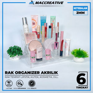 RAK MAKE UP KOSMETIK AKRILIK 2MM 6 TINGKAT - RAK ORGANIZER AKRILIK TEMPAT LIPSTIK KUTEK PARFUM