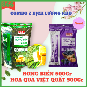 Combo 2 bịch lương khô (500gr/1 bịch) RONG BIỂN - HOA QUẢ VIỆT QUẤT thương hiệu SBT