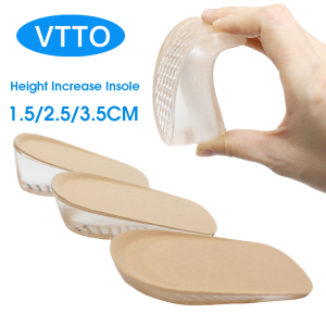 VTTO 1Pair 1.5-3.5cm Silicone Gel Transparent Shoe Insole Height Increase Half Heel Pads Insert Lift