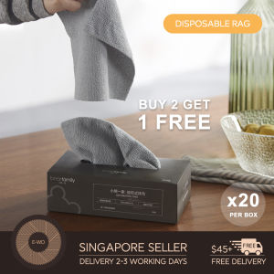 {SG Nextday Delivery}Buy 2 Get 1 Free Table Wipe cloth (20pcs/Box) Disposable Absorbent Rag Non-Stick Kitchen Dish Towel Microfiber Wet and Dry Use Reusable for a week Water & Oil Absorption