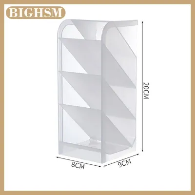 BIGHSM Máy tính để bàn trong suốt mờ bút chủ nghiêng trang điểm bàn chải son môi hộp lưu trữ đa chức năng văn phòng phẩm hộp lưu trữ