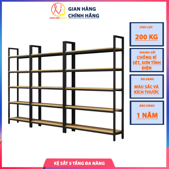 Kê sắt đa năng 4 tầng, kệ trưng bày cửa hàng siêu thị, kệ sắt lắp ráp hiện đại chịu tải cao