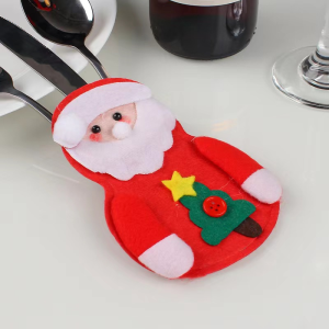 New Cute Christmas Knife Fork Covers New Year Cookware Gift Decoration Christmas Cutlery Holder Bags Kitchen Storage Accessories