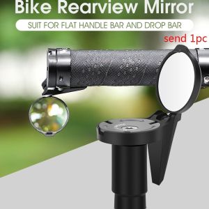 CRYSTAL MTB Road Bike Adjustable Cycling Mirror 360 Rotation Flexible Small Convex Bike Handlebar Mirror Bicycle Rearview Mirror Handlebar End Mirror Rearview Mirror