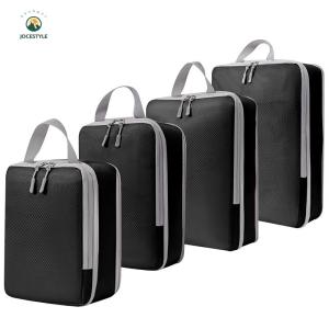 LovSpor❤4 Set Waterproof Compression Packing Cubes Expandable Travel Packing Organizer for Organizing Clothes