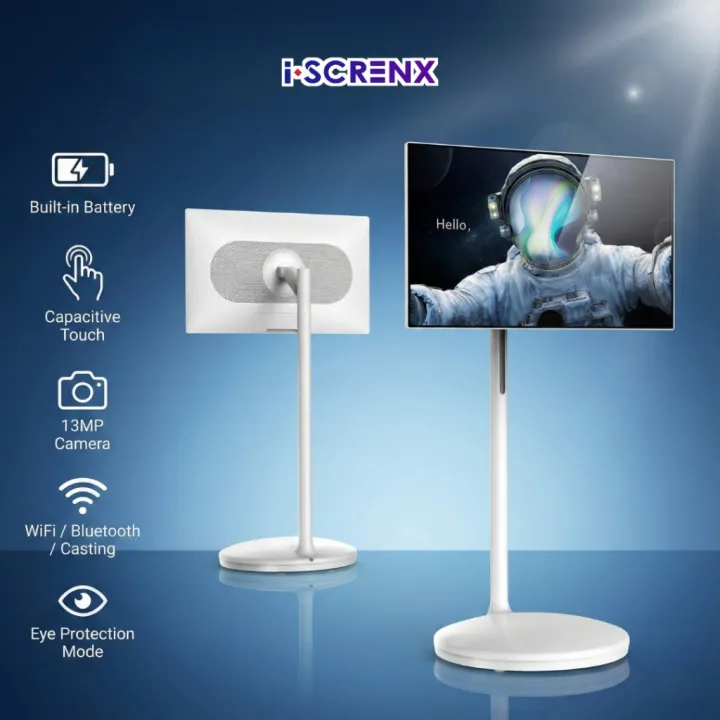 ISCRENX Smart TV 27" | 32” | Touch Screen Portable TV WiFi Battery | tonton drama yoga gym kelas online belajar game