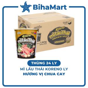 [THÙNG 24 LY] - PALDO - Mì ly Koreno Lẩu thái hương vị Chua cay Mì ly lẩu thái Koreno vị chua cay Mì ly Hàn Quốc (65g/ly)