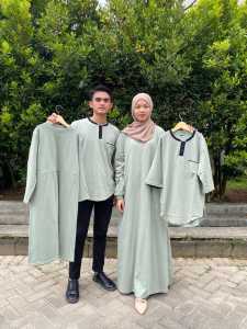 Baju Muslim Couple Keluarga Suami Istri Brisa Couple Kaus Katun Combed BO 24s M L XL XXL XXXL Couple Muslim Keluarga Dan Anak Lengan Panjang Lebaran Kekinian Terbaru