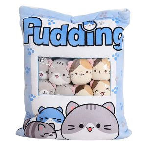 DAWEIF Room Decor Creative Gifts Sakura Bunny Nap Candy Bag Stuffed Toy Mini Animals Balls Plush Pillow A Plushie Bag Pudding Toys Throw Pillow Bag of Plush Toy