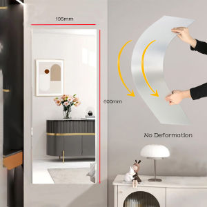 Acrylic Mirror Bendable for Bedroom 19.5 X 60 CM Dinding Cermin Aman Dan Tahan Ledakan Cermin Pas Rumah Cermin Kamar Tidur