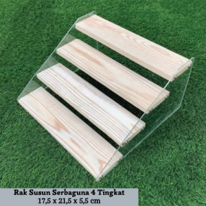 Rak akrilik cosmetik 4 susun/Rak parfum/Rak organizer serbaguna  Rak Kayu Aesthetic Display Tempat Parfum Storage Bumbu Dapur Make up Kosmetik Essence Oil Parfum Action Figure Storage