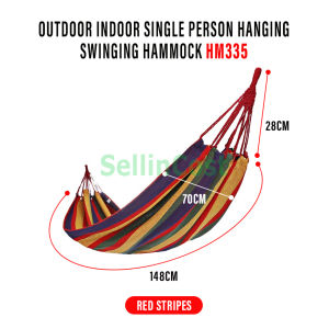 [NEW] SellinCost Rainbow Hammock Outdoor Canvas Fabric Beach Camping Travel Tree Hanging Swing Striped Hiking Trekking Swing Hanging Bed Backyard Outdoor Endui Buaian Gantung Tidur HM335