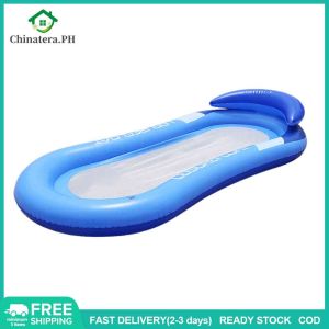 [Fast Delivery] PVC Inflatable Floating Row Foldable Swimming Pool Water Lounger Chair Summer Party Beach Water Hammock Mattress Salbabida for Adult