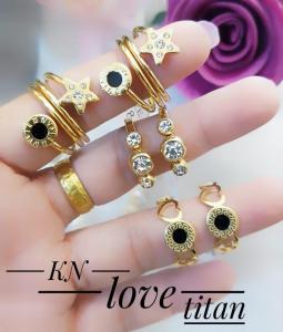 XDS Titanium Cincin Lapis Emas per Pcs/Satuan 210301