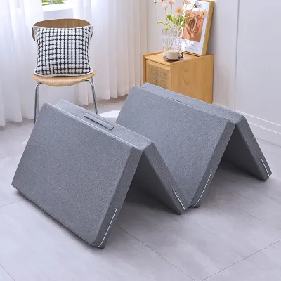 4-Fold 8cm Thickness Foldable Mattress Topper Single Mattress Sponge Folding Bed Sofa Sleeping Mat/Rainbow Culture