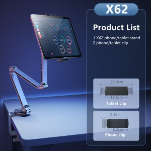 JOPREE X62 Aluminium Alloy Lazy Arm Tablet Ipad Handphone Stand Three Section Cantilever Adjustable
