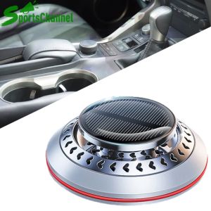 Solar Powered Automatic Car Perfume Diffuser Remove Odor Essential Oil Diffuser Aluminum Alloy Auto Interior Accessories