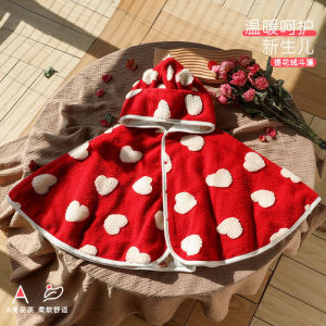 Baby outdoor cape coat warm and windproof jacket spring and autumn style infant plush hooded windbreaker autumn style