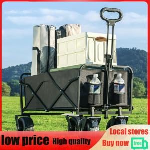 Camping Hand Truck Large Capacity Extended Picnic Trolley Swivel Wheels Multifunction Camper Cart for Outdoor Camping Travel